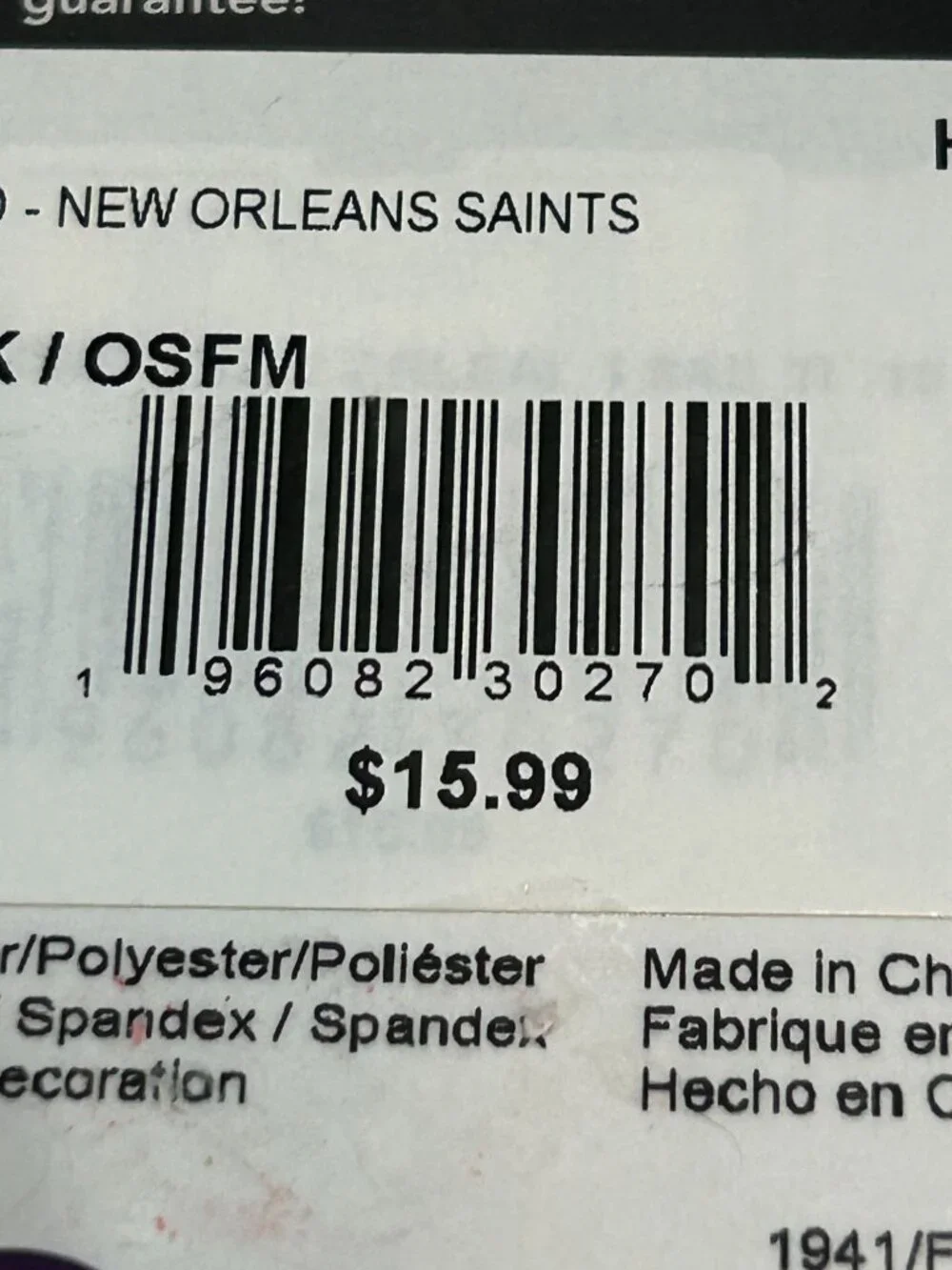 NWT New Orleans Saints Argyle Fuzzy Socks OSFM NFL Licensed MSRP $15.99